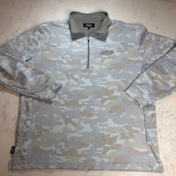 Straight Down Mens XL Camo Quarter Zip Pullover Nemacolin Field Club - Picture 2 of 10